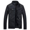 Fashionable slim fitted mens leather jacket