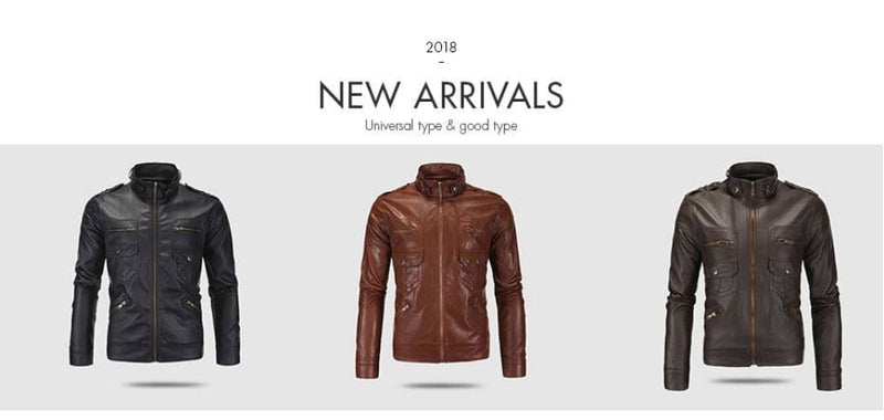 Faux fall winter thin men’s leather jacket