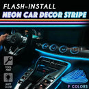 Flash-install neon car decor stripe - light blue / usb - car
