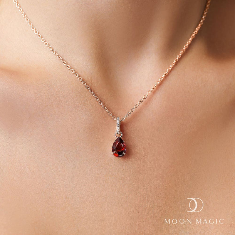Garnet necklace sway - january birthstone - garnet necklace