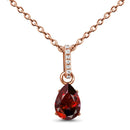 Garnet necklace sway - january birthstone - 14kt rose gold 