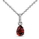 Garnet necklace sway - january birthstone - 925 sterling 