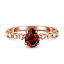 Garnet ring essence - january birthstone - 14kt rose gold 
