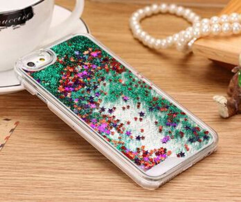 Glossy glitter iphone case - green / for iphone 7