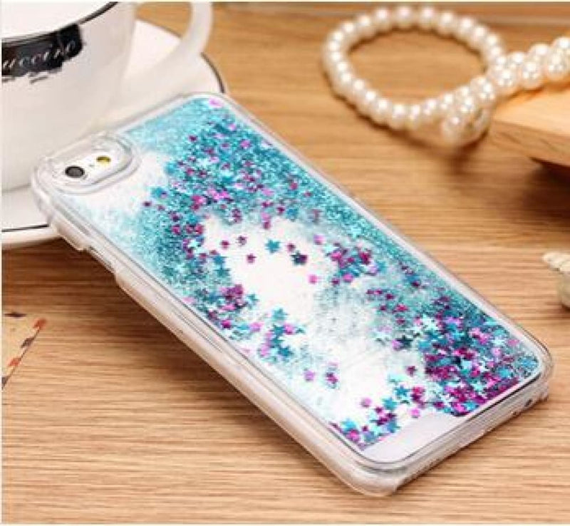 Glossy glitter iphone case - blue / for iphone 7