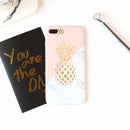Gold pineapple iphone cases for xs max xr xs 6 6s 7 8 plus x