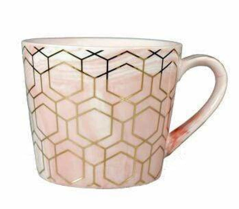 Gold tile mug - pink euclid - mug