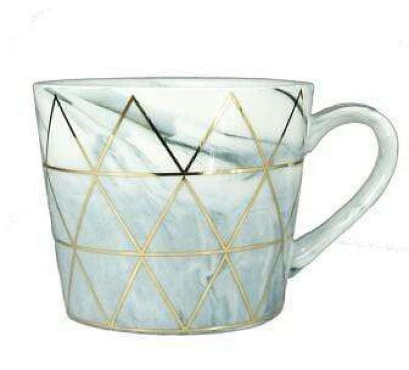 Gold triangle mug - light green love - mug