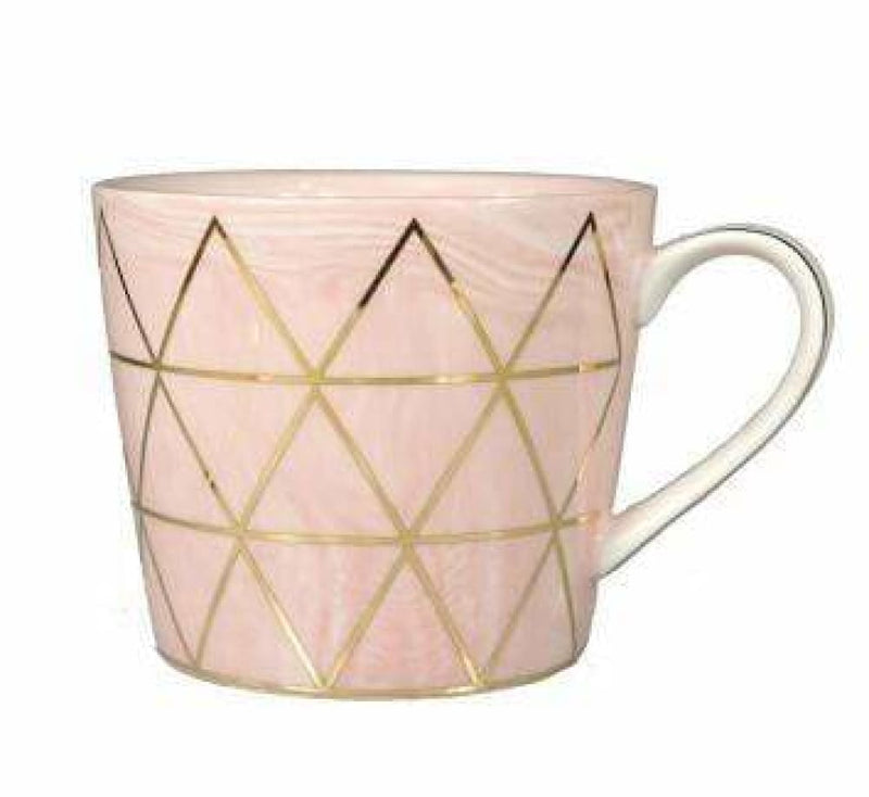 Gold triangle mug - pink love - mug