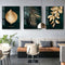 Golden leaves wall canvas