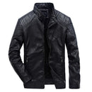 Good quality casual slim men’s leather jacket - black / 