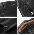 Good quality casual slim men’s leather jacket