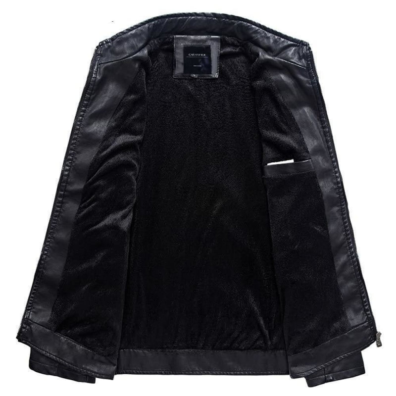 Good quality casual slim men’s leather jacket