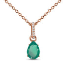 Green onyx necklace sway - may birthstone - 14kt rose gold 