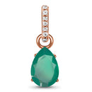 Green onyx pendant sway - may birthstone - 14kt rose gold 