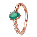 Green onyx ring essence - may birthstone - green onyx ring