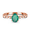 Green onyx ring essence - may birthstone - 14kt rose gold 