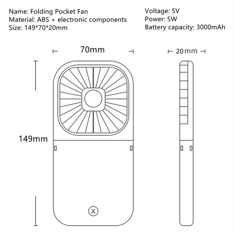 Multifunctional Portable Mini Folding Fan