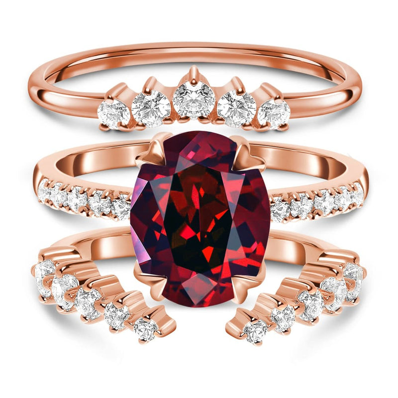 Harlow ring & cascade band & wreath band - 14kt rose gold 