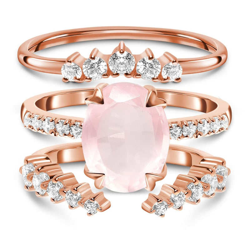Harlow ring & cascade band & wreath band - 14kt rose gold 