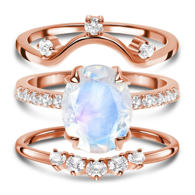Harlow ring & wreath band & archer band - 14kt rose gold 