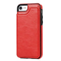 Leather card wallet iphone case - red / for iphone 6 6s
