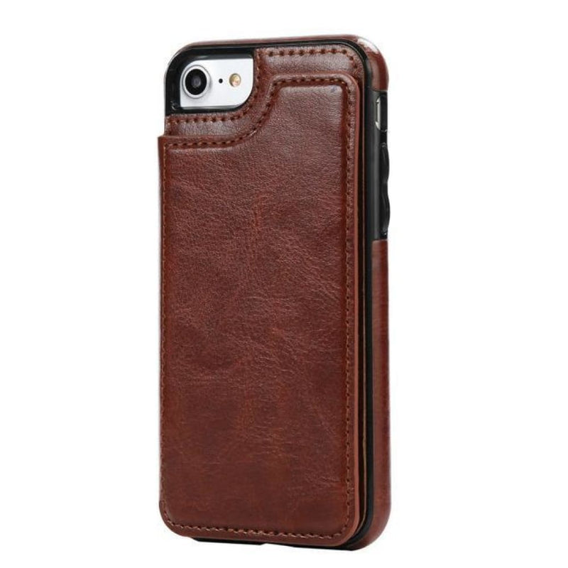 Leather card wallet iphone case - brown / for iphone 6 6s