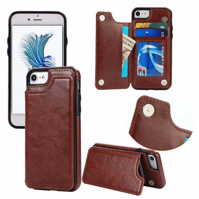 Leather card wallet iphone case