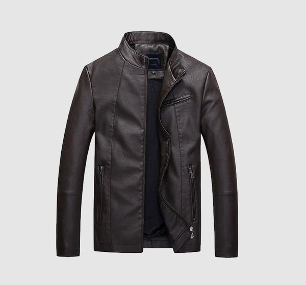 Leisure business classic warm men’s leather jacket