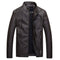 Leisure business classic warm men’s leather jacket - coffee 