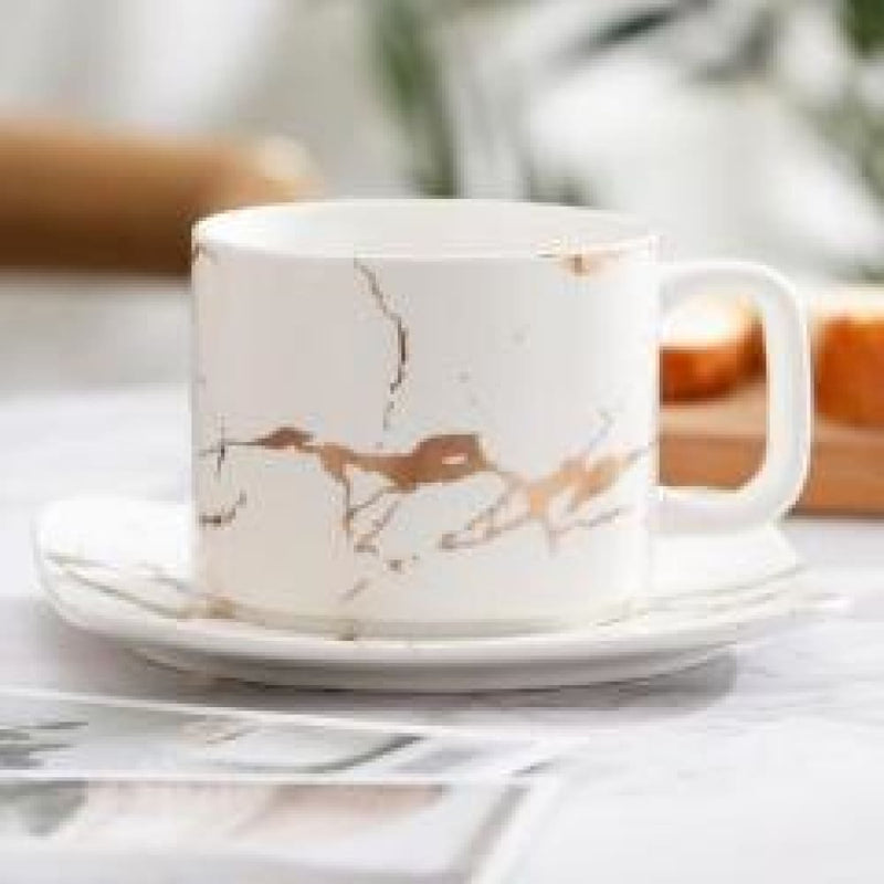 Lightning teacup - white thunder - mug