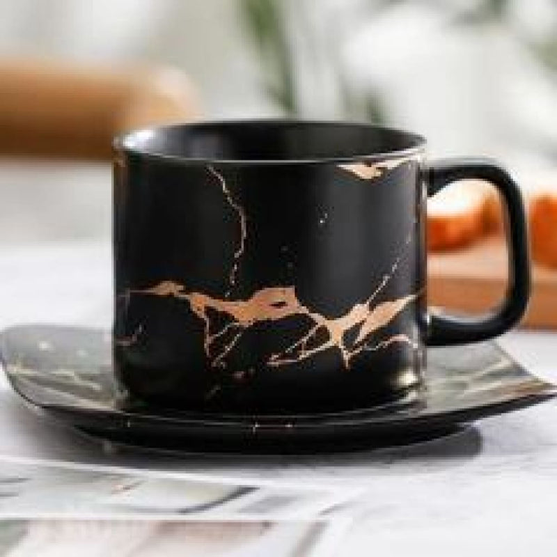 Lightning teacup - black thunder - mug