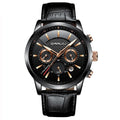 Magent Leather Quartz Wrist Watch - Black Gold