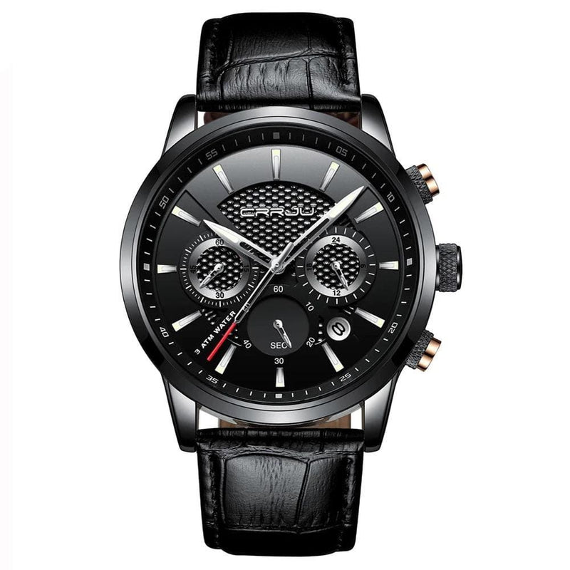 Magent Leather Quartz Wrist Watch