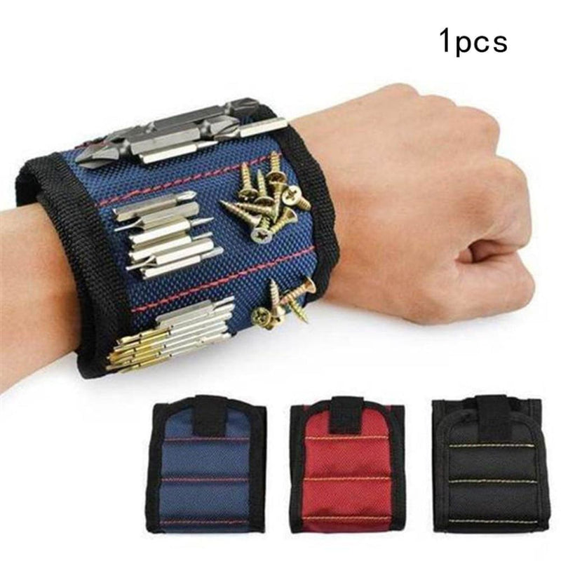 Magnetic Wristband Portable Tool Bag with 3 Magnet Electrician Wrist Tool Belt Screws Nails Drill Bits Bracelet for Repair Tool - ELECTRONICS-HEAVEN