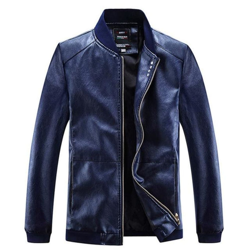 Mens leather jacket - blue / x-small.