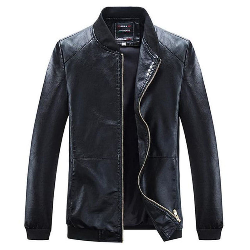 Mens leather jacket - black / x-small.