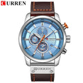 Men’s Luxury Chronograph Quartz Watch - silver blue