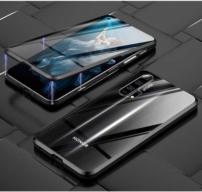 Metal Magnetic Adsorption Glass Case For Phone. Huawei Nova 5T, Honor 20 Magnetic case ELECTRONICS-HEAVEN Nova 5T Black 