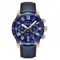 Meteor Chronograph Leather Watch - Blue
