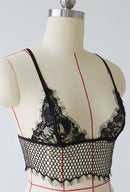 Monae - mesh lace 2 piece lingerie - m / black - lingerie