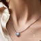 Moonstone blue topaz necklace - manon - moonstone necklace