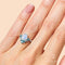 Moonstone blue topaz ring - manon - moonstone ring
