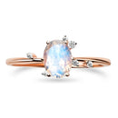 Moonstone diamond ring - muse - 14kt solid rose gold / 5 - 