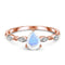 Moonstone diamond ring - promise - 14kt solid rose gold / 5 