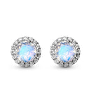 Moonstone earrings - venus studs - 925 sterling silver - 