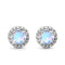 Moonstone earrings - venus studs - 925 sterling silver - 