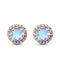 Moonstone earrings - venus studs - 14kt rose gold vermeil - 