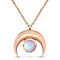 Moonstone necklace - crescent moon - 14kt rose gold vermeil 