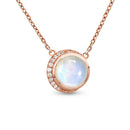 Moonstone necklace - moon desire - 14kt rose gold vermeil - 